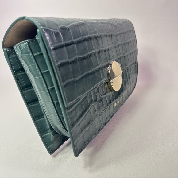 NEW JASON WU ORBIT SAGE LEAF GREEN LEATHER CROC EMBOSSED BAG AUTHENTIC - Picture 4 of 15